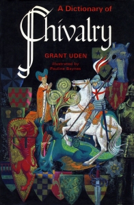 The front page of Baynes' cover for the Dictionary of Chivalry. Image via paulinebaynes.com